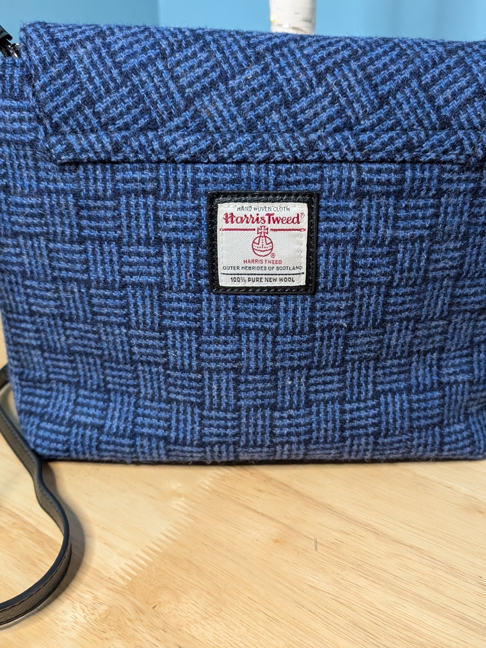 Harris Tweed Blue Wool Shoulder Bag